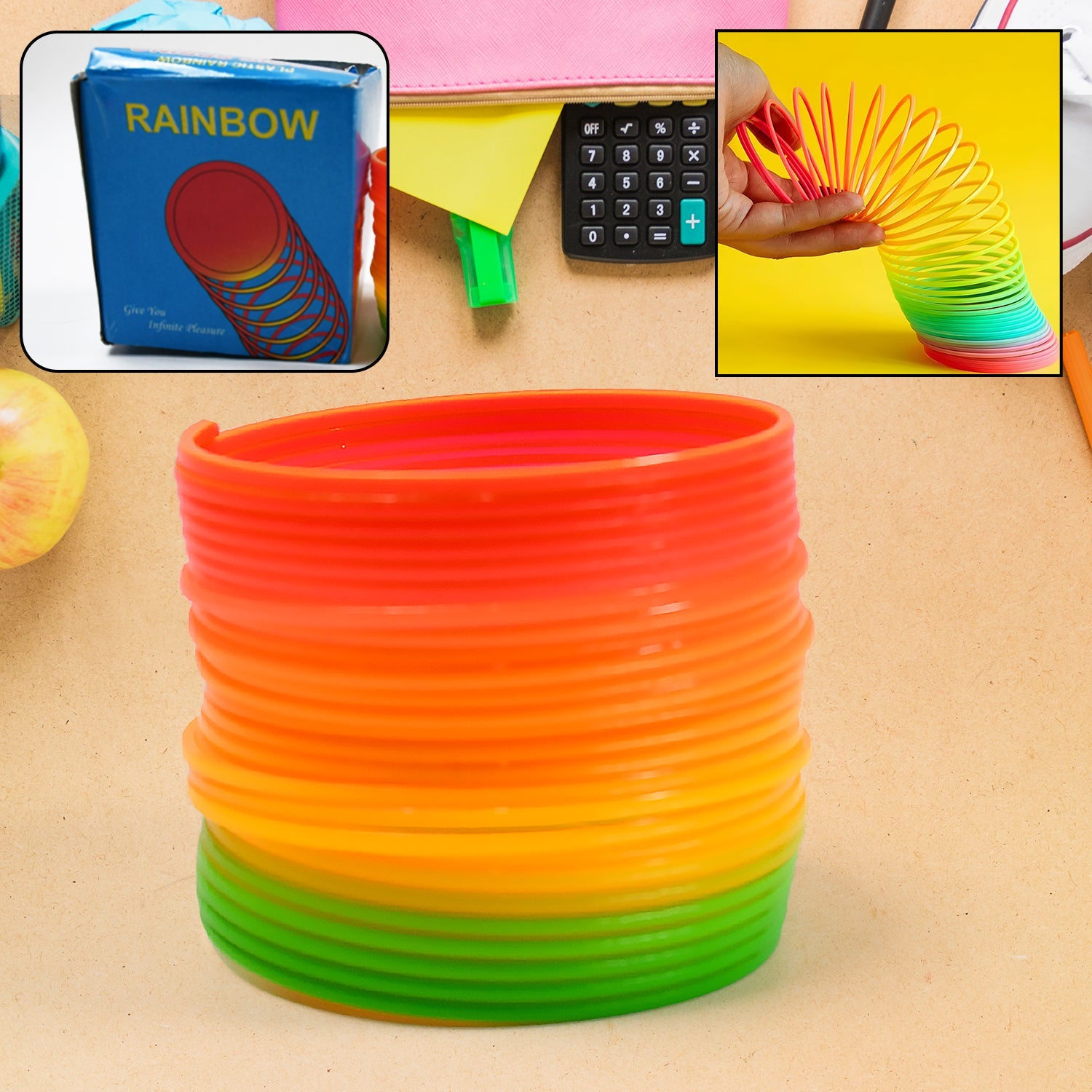 Rainbow Slinky Spring Toy – Compact, Portable Fun Toy for Kids & Adults, Great for Birthdays (1 Pc) Rainbow Slinky Spring Toy – Compact, Portable Fun Toy for Kids & Adults, Great for Birthdays (1 Pc)